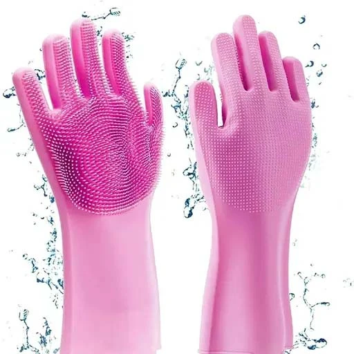 Magic Silicone Dish Washing Gloves, Silicon Cleaning Gloves, Silicon Hand Gloves
