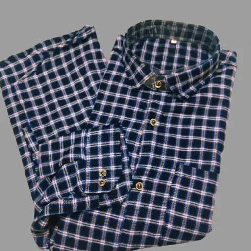 Men's Premium Woolen Formal Full Sleeve Blue Shirt