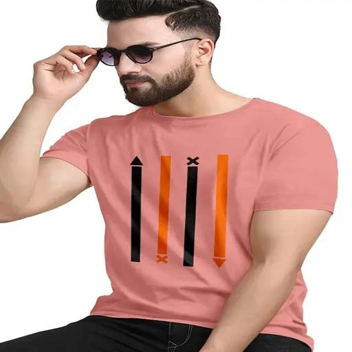 Kajaru Men Round Neck Cotton Blend Tshirt