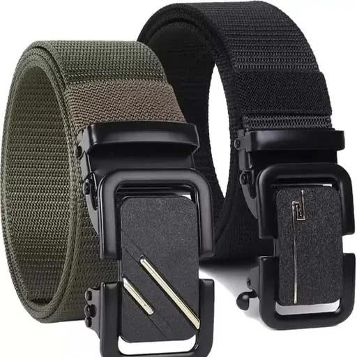 Men's Nylon Fabric Solid Buckle Belt mn-01 (Free Size) (Pack of 1)
