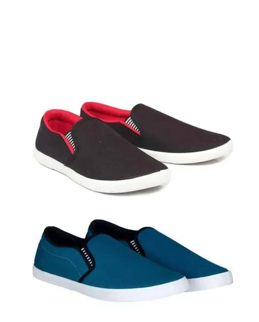 Pack of 2-2s combo shoes for men| black red-blue black- t blue combo shoes in co