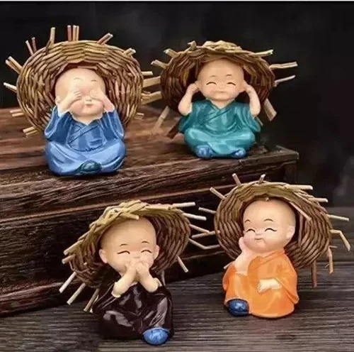 Baby Hat Monk Buddha Idols Showpiece pack of 4