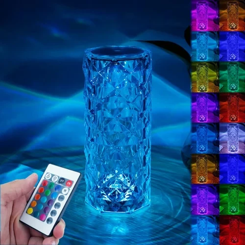 Rose Diamond Crystal Table Lamp