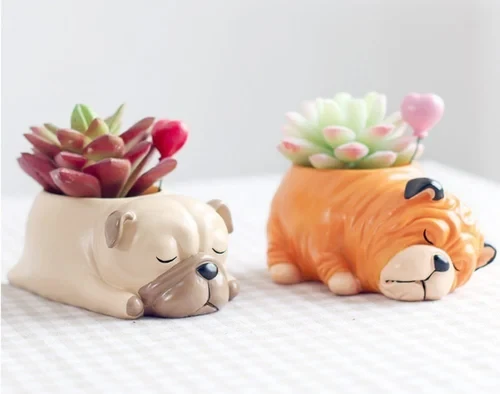 Resin Flower Pot Manufacturer bull dog showpeice