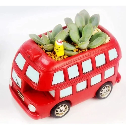 Ostnkart Resin Red Bus Pot / Indoor Planter/Out Door Planters