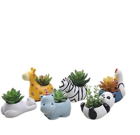 Resin Animals Planter Pack of 6