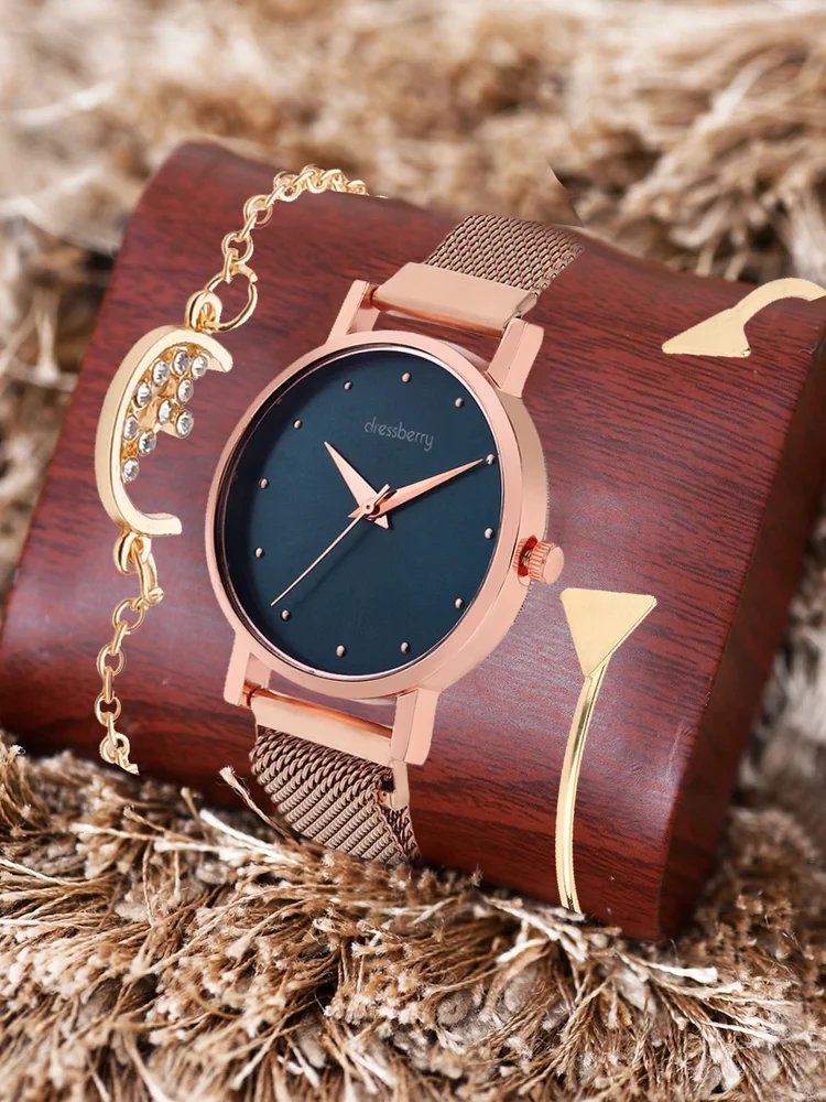 Metal Women Adorning Elegance with a Watch Gift Set for Her