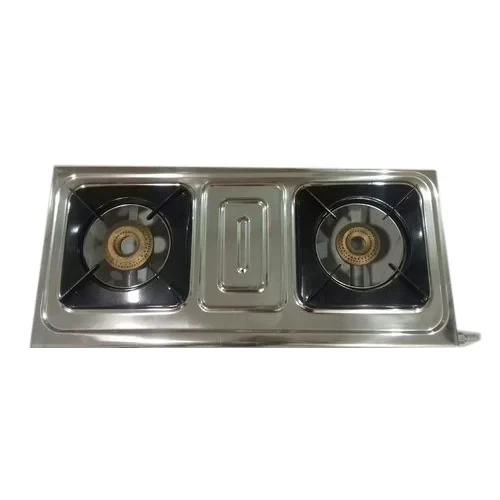 LPG Two Burner Mini Ss body stove light