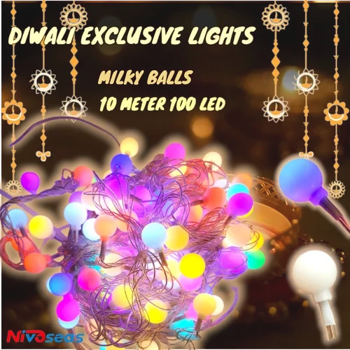 10m RGB Milky Ball LED String Light