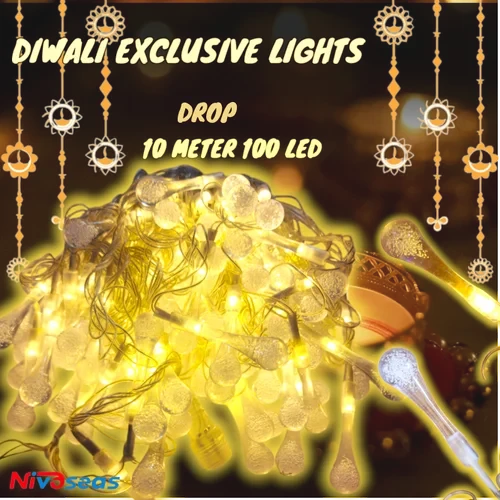 10m Warm White Drop LED String light