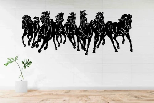 7 Horse Metal Wall Art